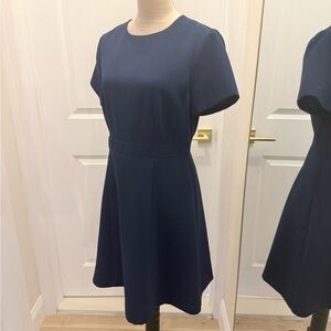 ANN TAYLOR SHORT SLEEVE A LINE DRESS NAVY 6